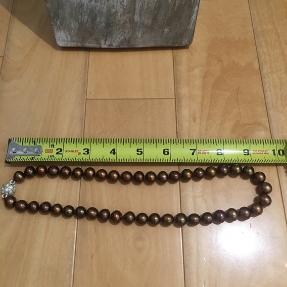 Copper colored cultured freshwater pearl necklace - Picture 4 of 6